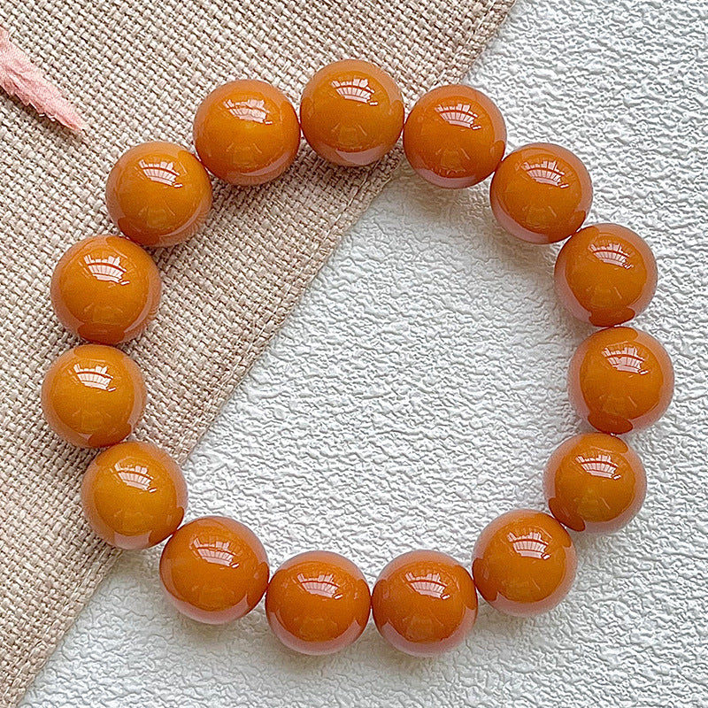 Rare Large Size White Jade Bodhi Root Bracelet