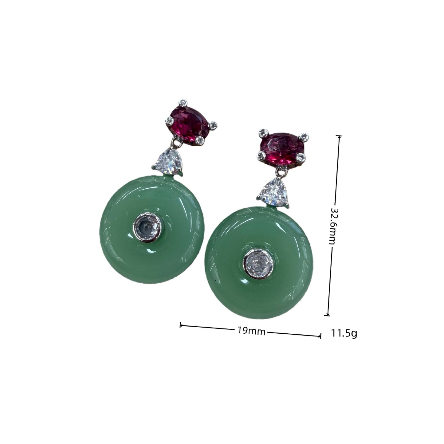 New Chinese-style Peace Pendant Traditional Chinese Style Zircon-Embellished Earrings