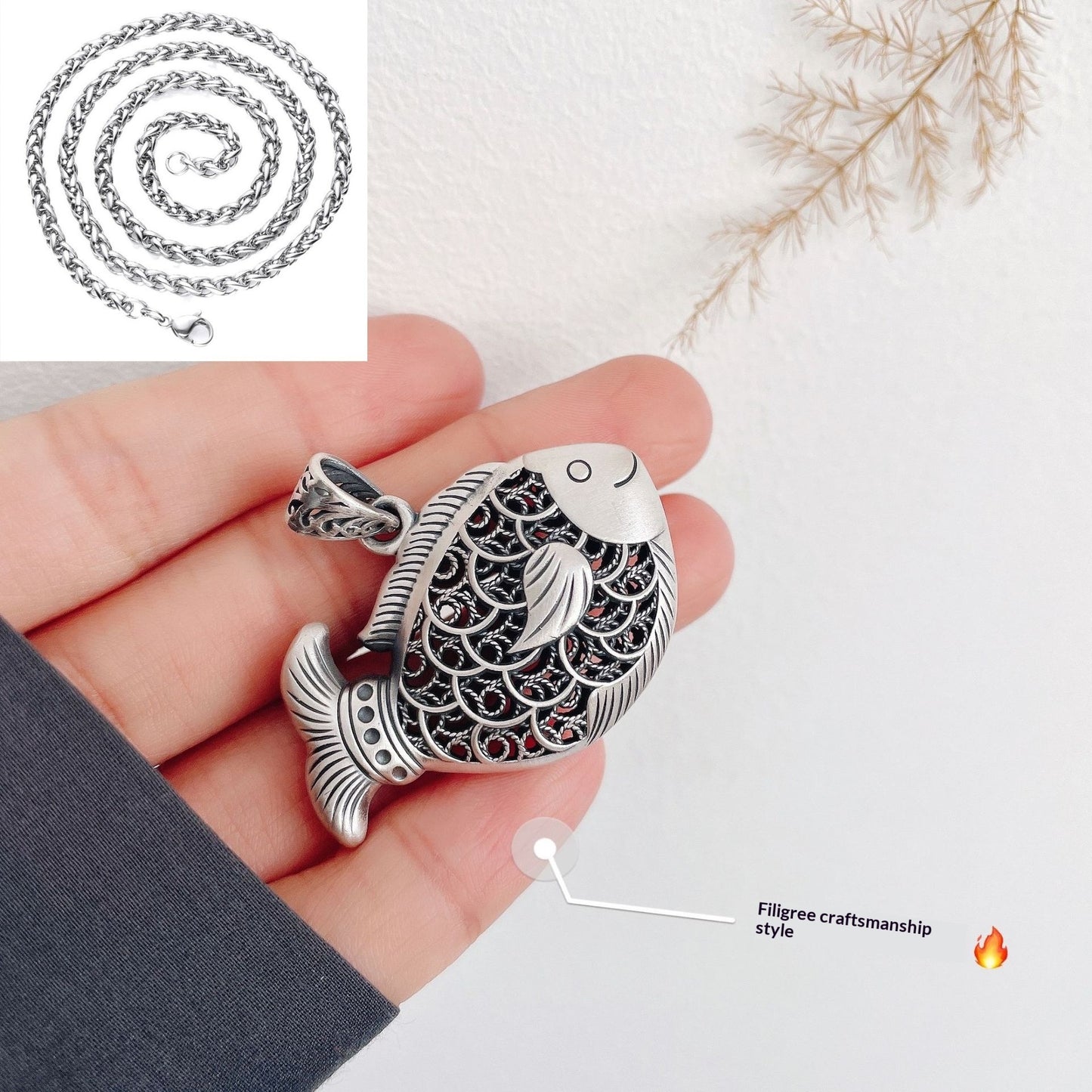 999 Retro Filigree Sweater Chain Pendant Ornaments