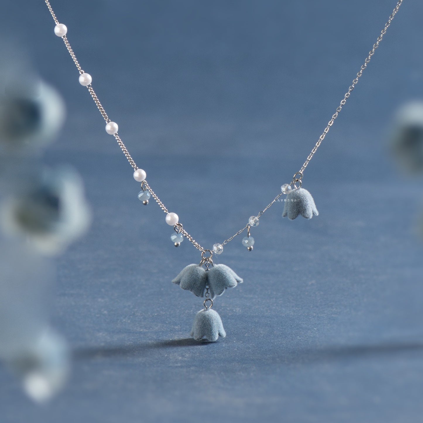 Flocked Lily Of The Valley Flower High-End Necklace Chain