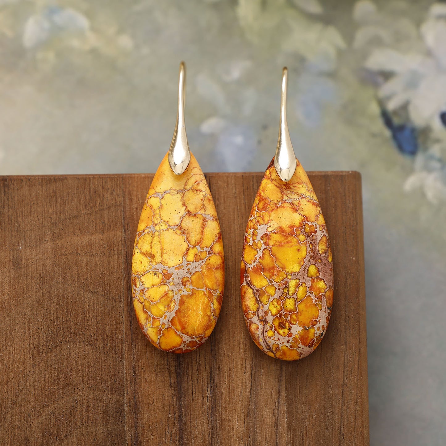 New Bohemian Emperor Stone Water Drop Earrings