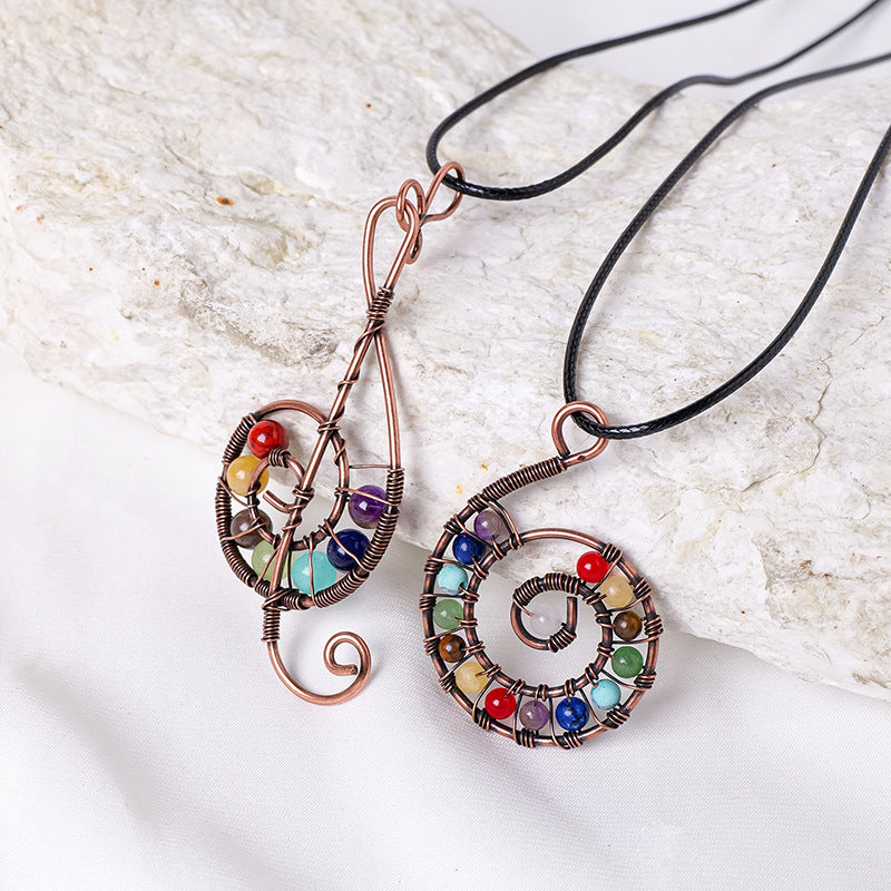 Natural Crystal Rainbow Crushed Stone Life Tree Pendant Hand-Wrapped Wire Jewelry Charm