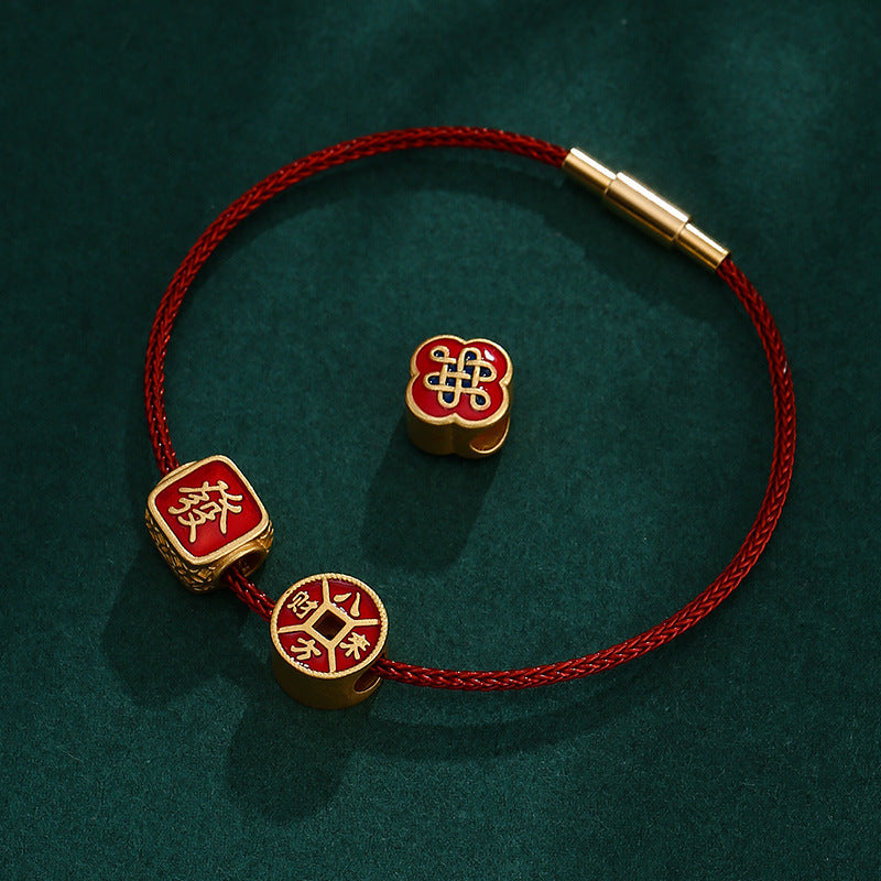 Alluvial Gold Ancient Yellow Gold Lucky Beads Diy Accessories