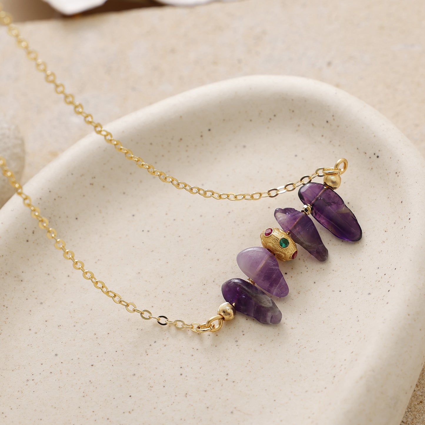 Niche Fashion Natural Stone Waterdrop Commuter Vacation Pendant Necklace