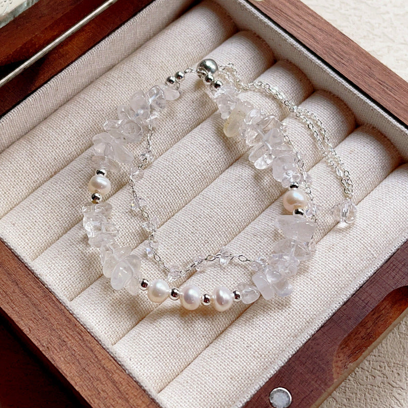 Olivine Gravel-shaped Freshwater Pearl Women's Non-mainstream Fresh Bracelet