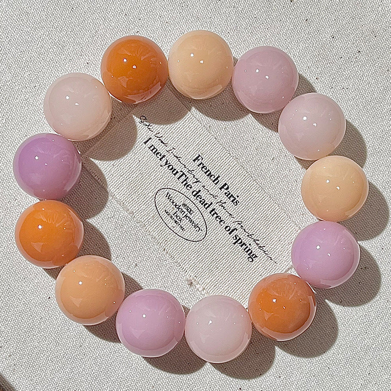 Rare Large Size White Jade Bodhi Root Bracelet