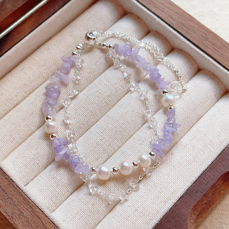 Olivine Gravel-shaped Freshwater Pearl Women's Non-mainstream Fresh Bracelet