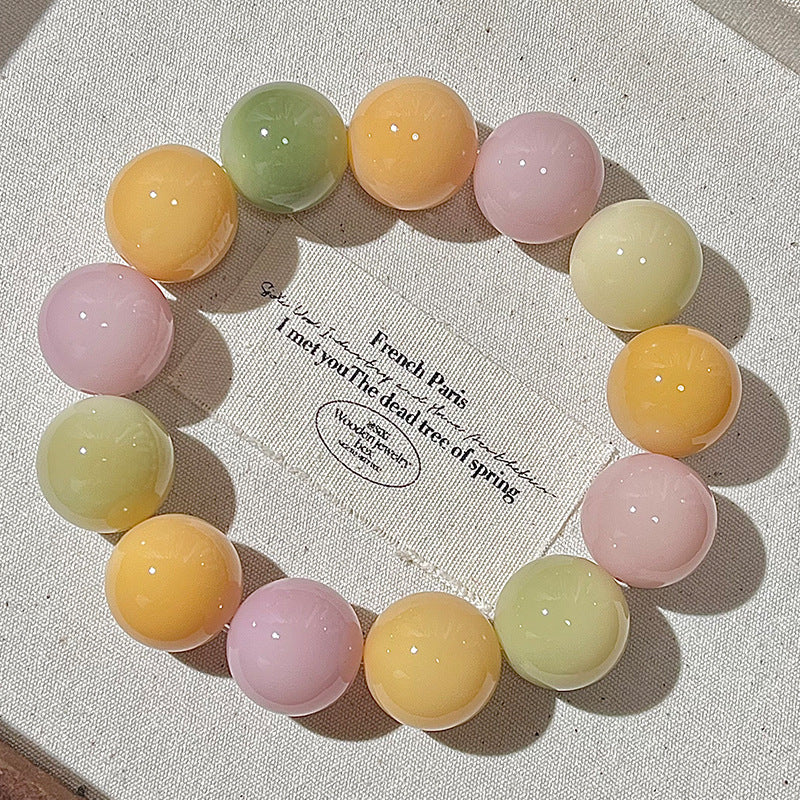 Rare Large Size White Jade Bodhi Root Bracelet