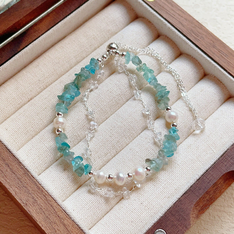 Olivine Gravel-shaped Freshwater Pearl Women's Non-mainstream Fresh Bracelet