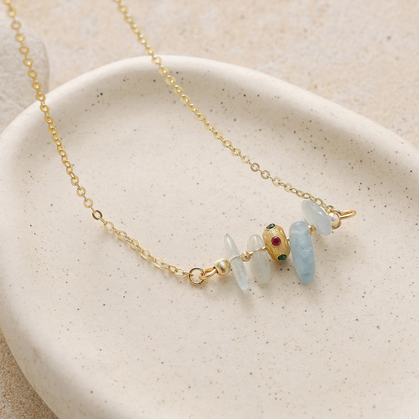 Niche Fashion Natural Stone Waterdrop Commuter Vacation Pendant Necklace
