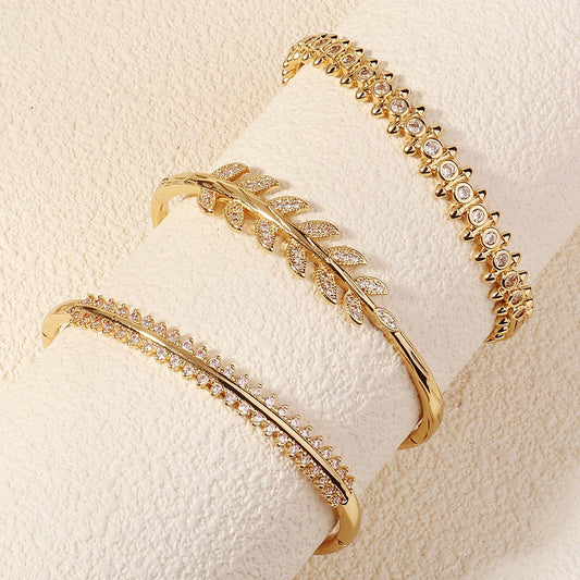 Women's Non-fading Bracelet Copper Inlaid Zirconium Buckle Bracelet