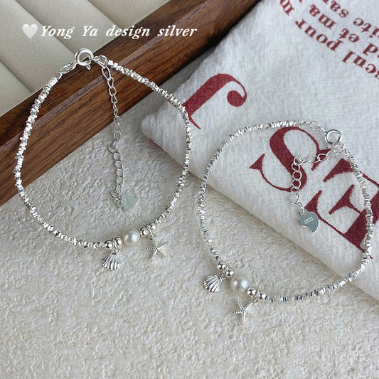 Silver Star Shell Bracelet For Women