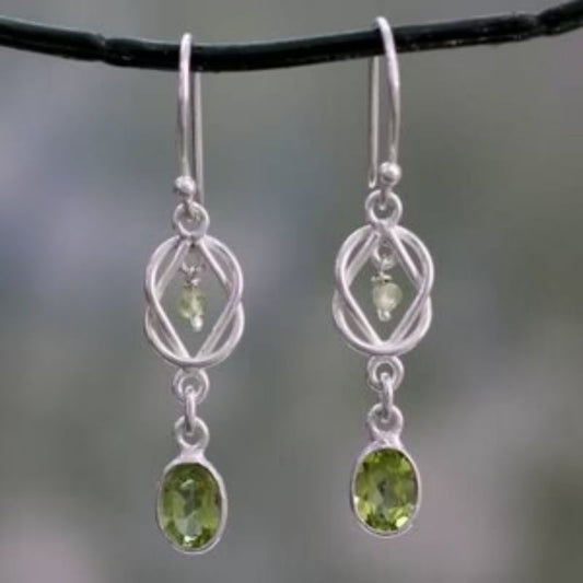 Female Creative All-match Green Gem Personalized Earrings