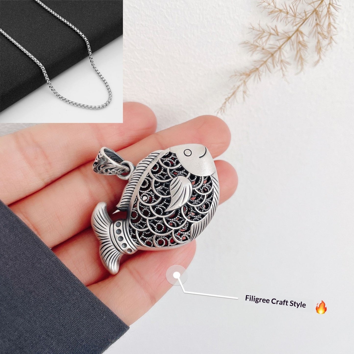 999 Retro Filigree Sweater Chain Pendant Ornaments