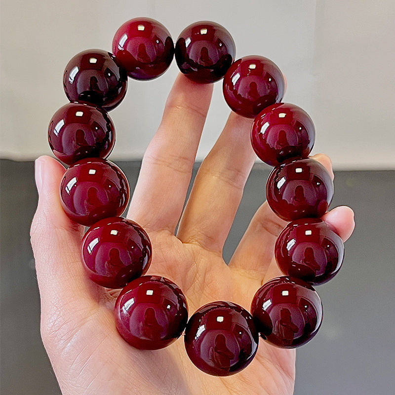 Rare Large Size White Jade Bodhi Root Bracelet