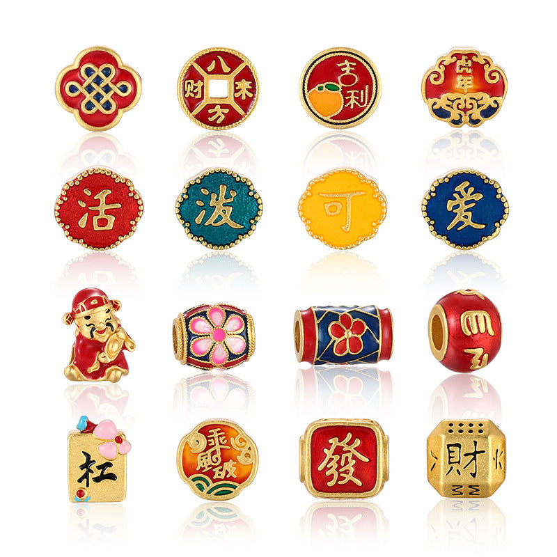 Alluvial Gold Ancient Yellow Gold Lucky Beads Diy Accessories