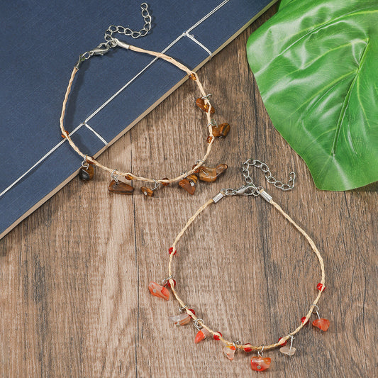 Bohemian Multicolor Pebble Anklet For Women