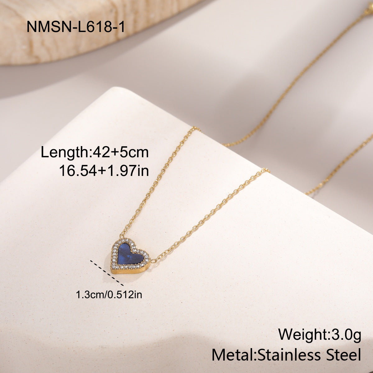 18K Gold KoreanJapanese Style Fashionable Heart Necklace Versatile For Women