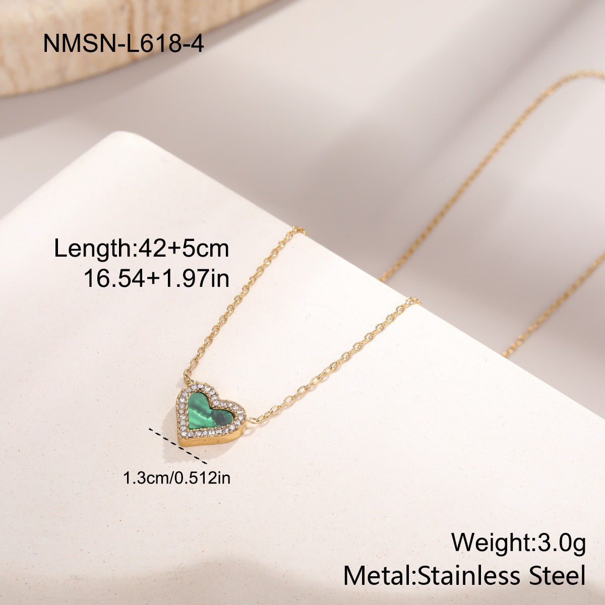 18K Gold KoreanJapanese Style Fashionable Heart Necklace Versatile For Women