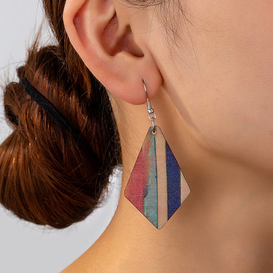 Retro Simple Diamond-Shaped Womens Earrings